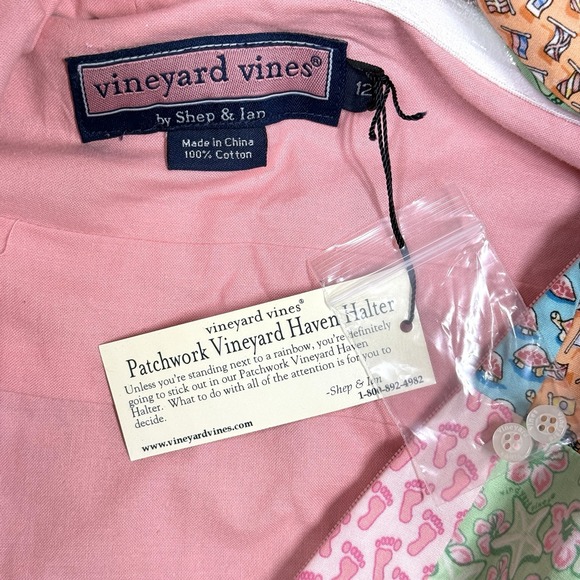 Vineyard Vines Top Womens 12 Patchwork Halter Marthas Vineyard Coastal Beach NWT - Picture 5 of 12